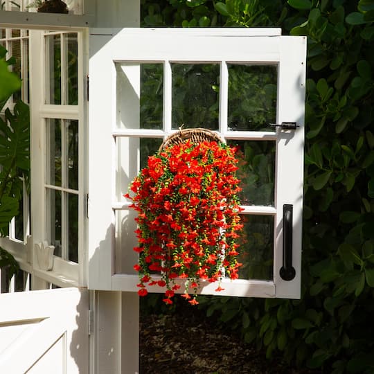 30" UV Resistant Artificial Morning Glory Hanging Plants